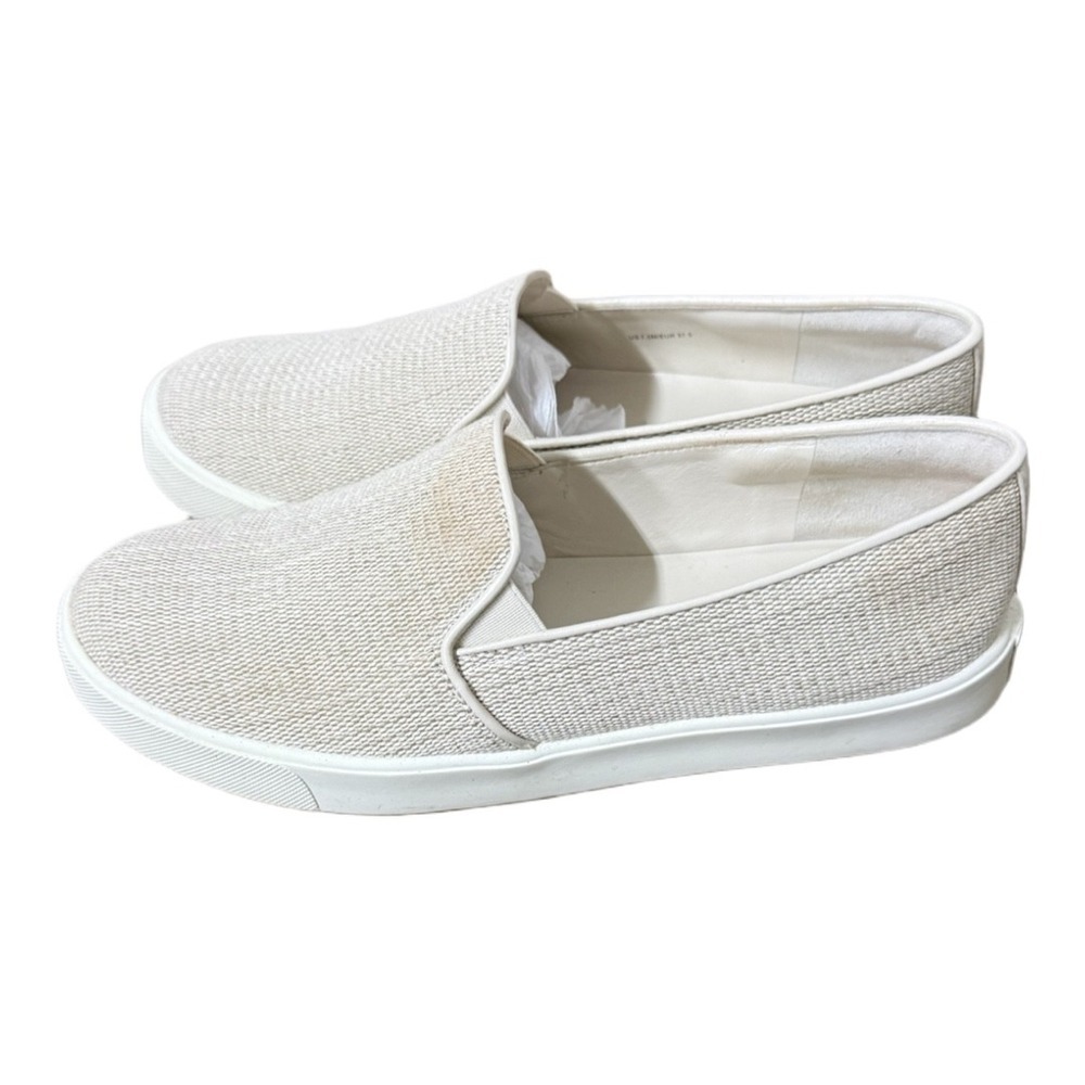 Vince Preston Perforated Cream Beige Mesh Slip On Sneakers Size 7.5 Casual - Picture 3 of 9